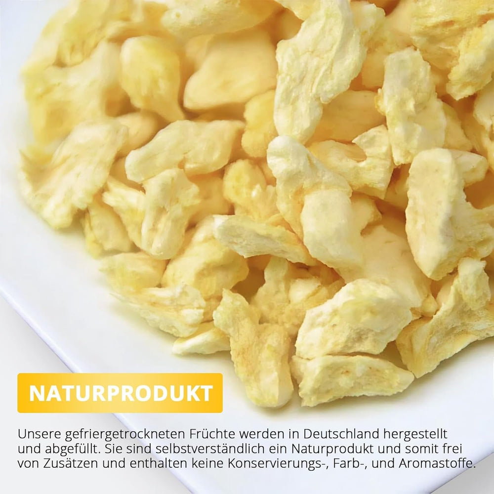 Ananas lyophilisé 250g, gros morceaux, fruits lyophilisés en tranches, non sucrés, morceaux d'ananas fruités, ananas séchés Produits déshydratés Naty Shop