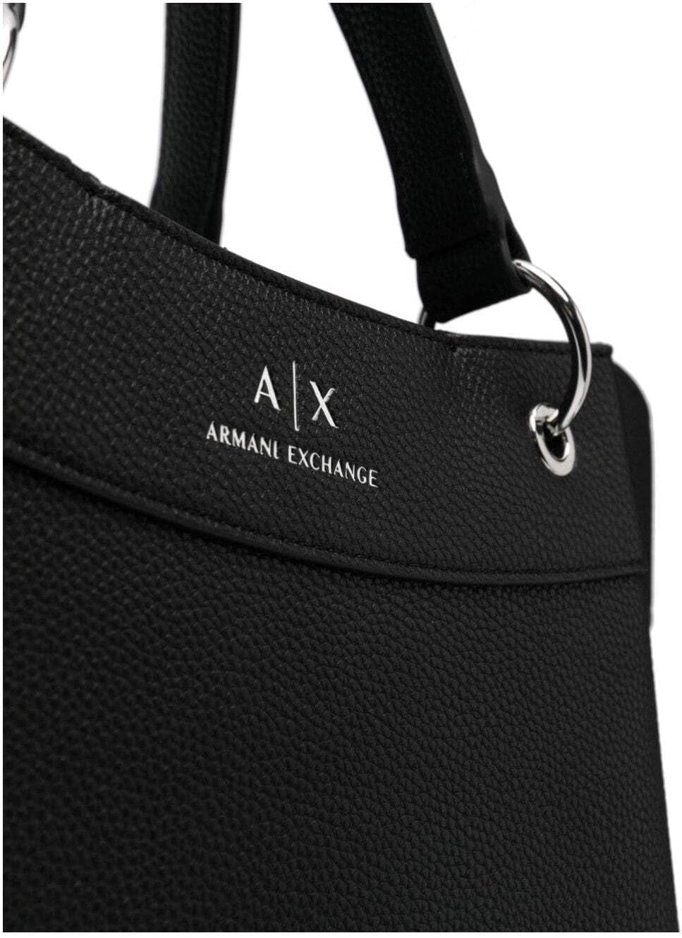 Armani Exchange Essential for Women, Wave, Silver Imprimé Logo Shopping L Femme Sacs Naty Shop