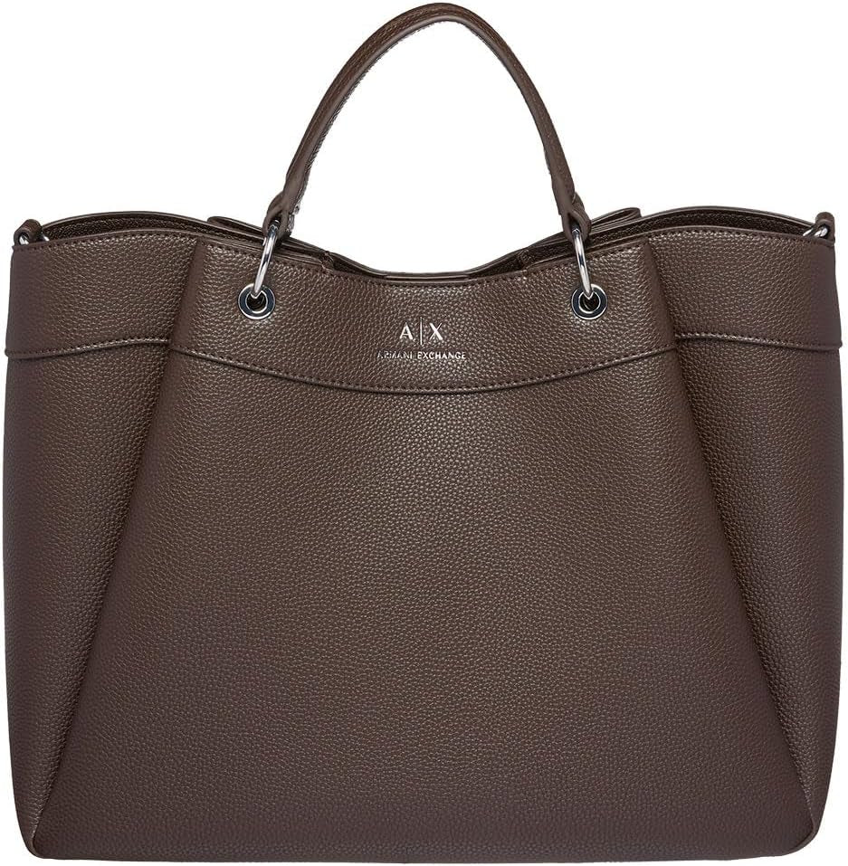Armani Exchange Essential for Women, Wave, Argent Imprimé Logo Shopping L Sacs Femme Naty Shop Liquor