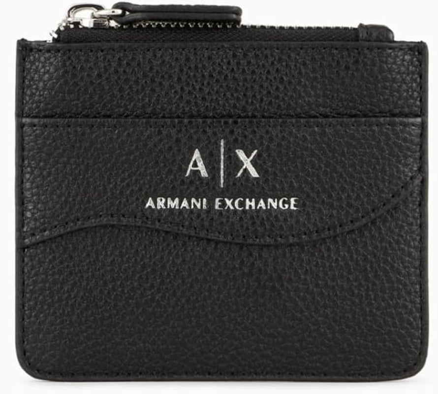 Armani Exchange Petite ceinture de crédit à pression pour femme, accessoire de voyage, enveloppe, porte-cartes, portefeuille noir, Naty Shop, noir, taille unique