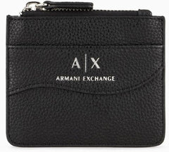Armani Exchange Petite ceinture de crédit à pression pour femme, accessoire de voyage, enveloppe, porte-cartes, portefeuille noir, Naty Shop, noir, taille unique