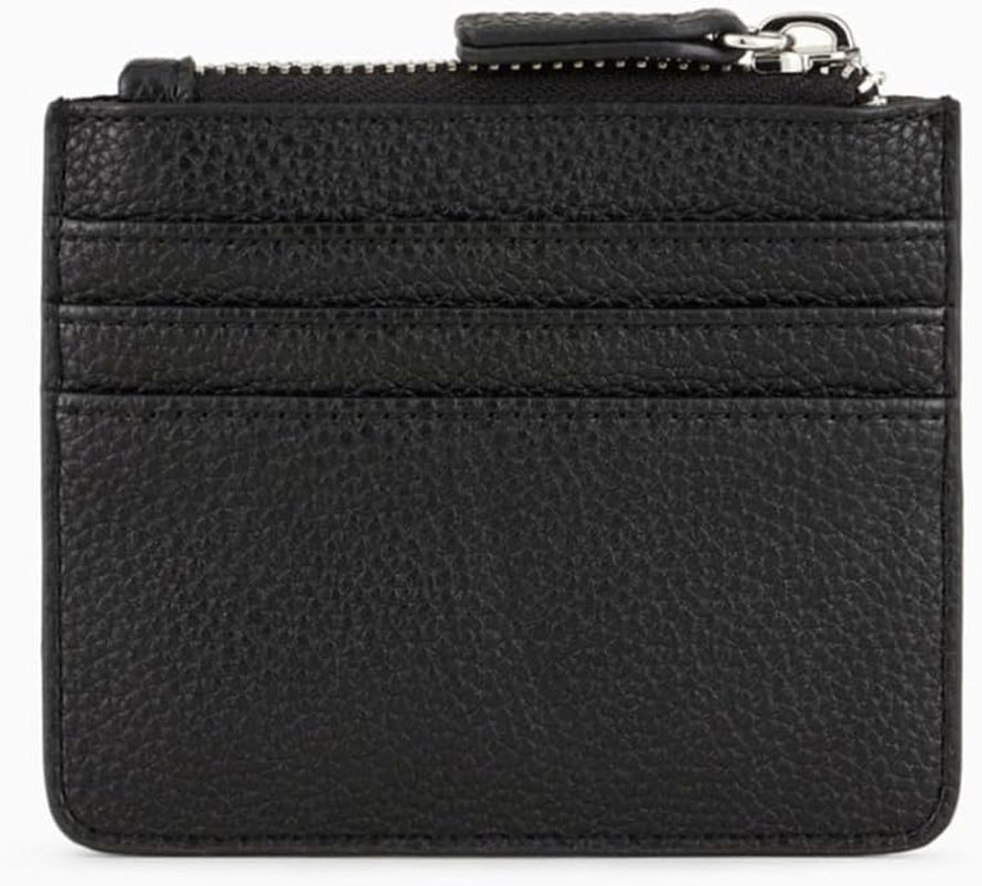 Armani Exchange Petit porte-cartes avec ceinture de crédit à pression pour femme, portefeuille noir Femme Naty Shop