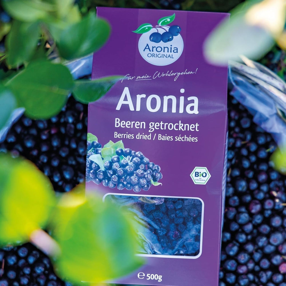 Aronia ORIGINAL fruits d'aronia séchés biologiques 500 g | baies délicatement séchées | végétalien, sans conservateur, sans sucre ajouté (par la loi) Produits déshydratés Naty Shop
