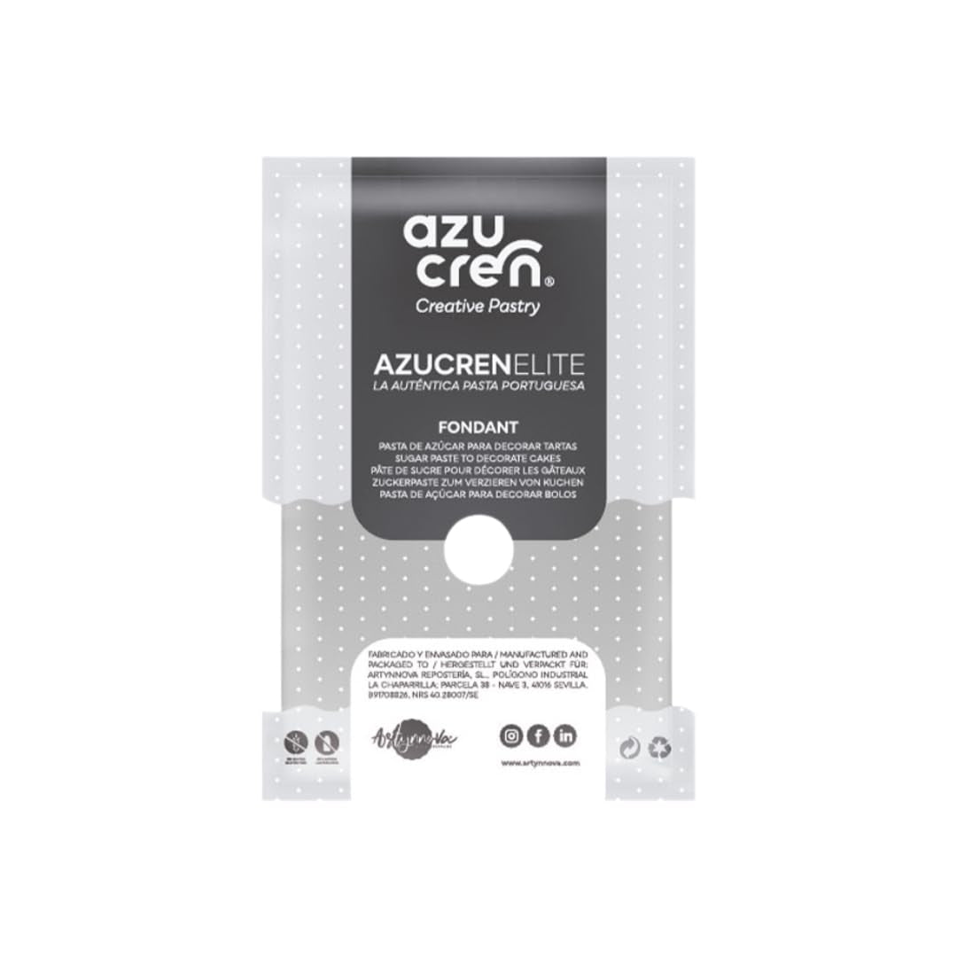 Azucren, Rouleau Fondant, Fondant en Rouleau Gris, Facile à Utiliser, Lisse, Flexible, Doux et Pliable, Parfait pour la Décoration de Gâteaux, Halal, Casher, Sans Gluten, Arôme Citron (250G) Naty Shop Pâte à Sucre 250G