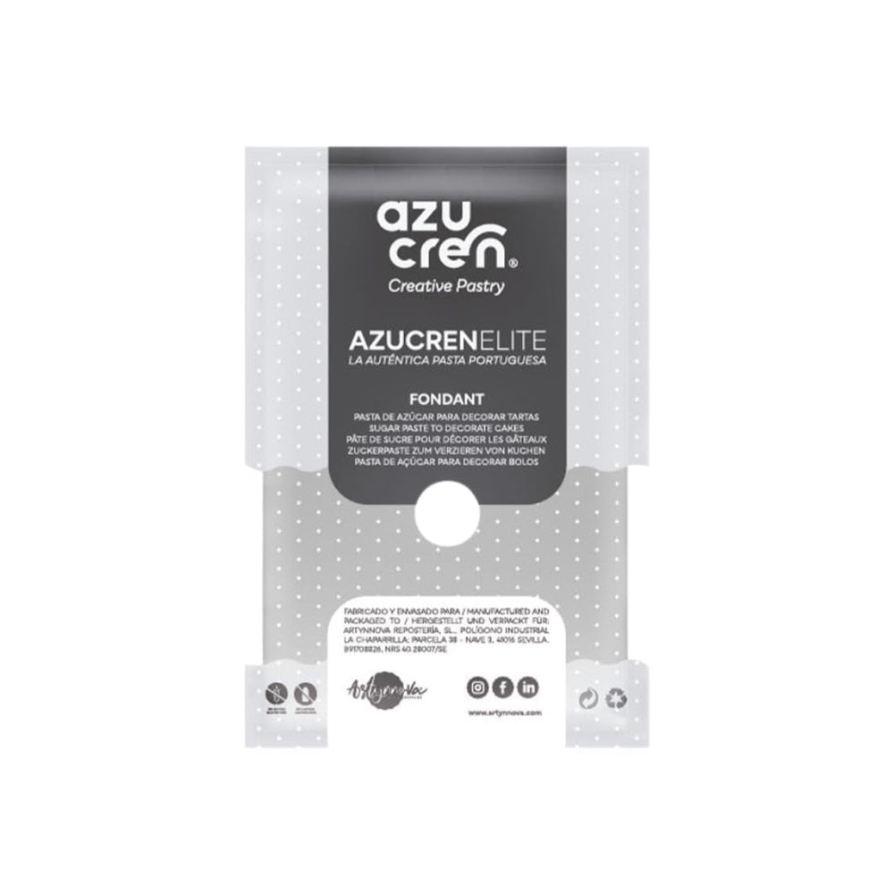 Azucren, Rouleau Fondant, Fondant en Rouleau Gris, Facile à Utiliser, Lisse, Flexible, Doux et Pliable, Parfait pour la Décoration de Gâteaux, Halal, Casher, Sans Gluten, Arôme Citron (250G) Naty Shop Pâte à Sucre 250G