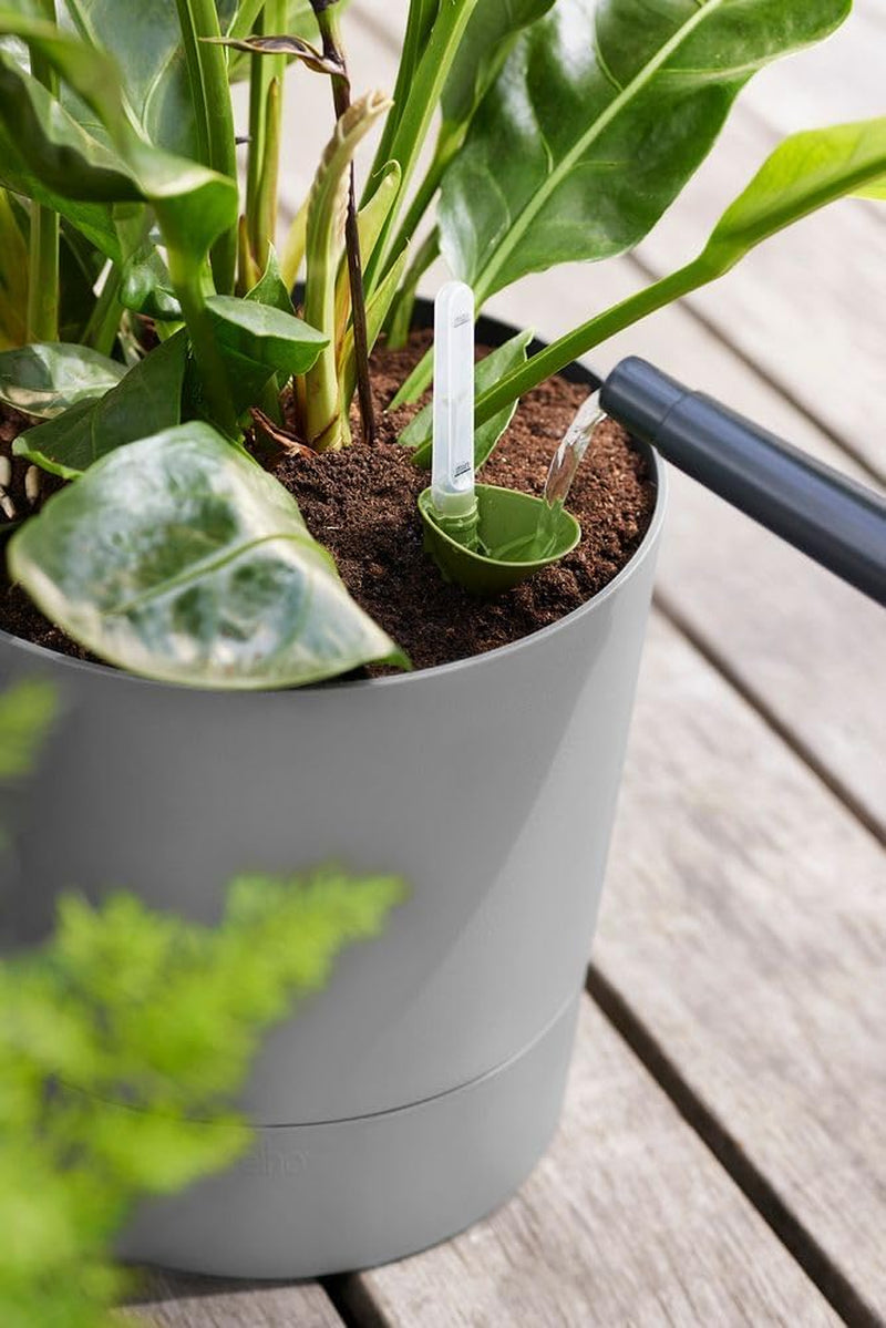 Ghiveci elho Greensense Aqua Care Round 35 cu rezervor de apă integrat - pentru interior și exterior - 100% plastic reciclat - Ø 34,5 x H 34,1 cm - Gri/Beton deschis