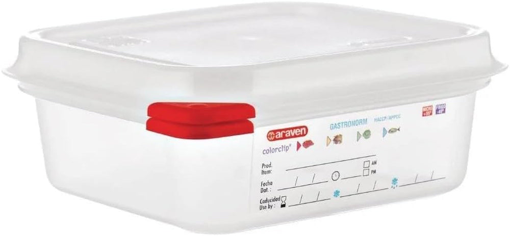 03350 PP Récipient alimentaire GN avec couvercle, 1,1 l, 65 mm (4 pièces) Boîtes de conservation alimentaire Naty Shop