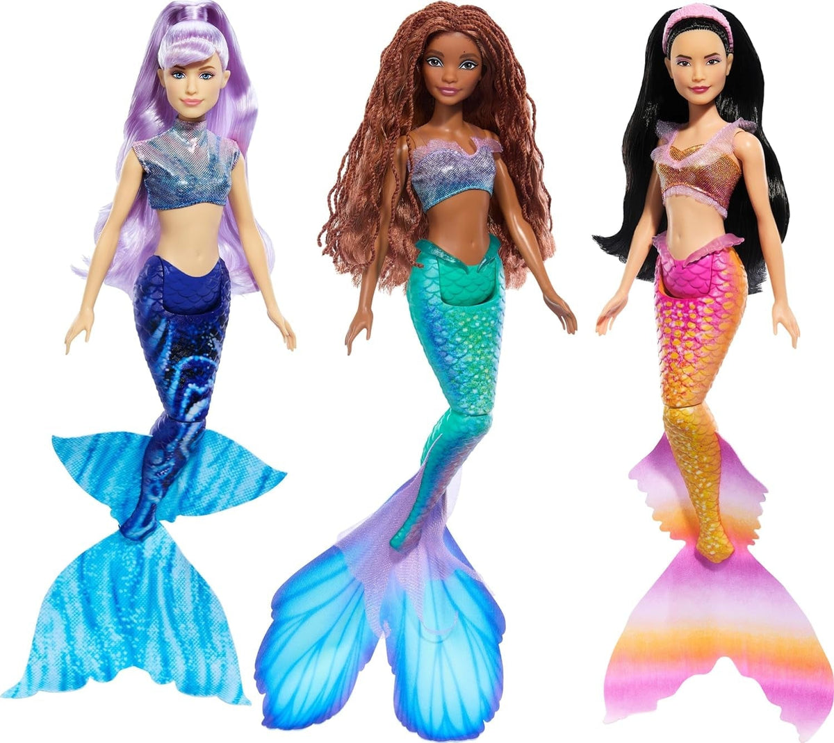 Mattel DISNEY Arielle La Sirène - Coffret avec Mala, Karina et Arielle, tenues et coiffures uniques, pour jouer imaginatif et collectionner, pour les enfants à partir de 3 ans, HND29 Naty Shop Poupées Mala, Karina et Arielle