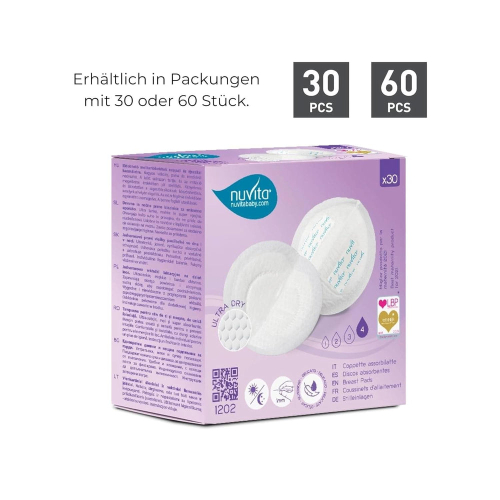Nuvita 1202 - Absorbants pour l'allaitement de jour et de nuit Accessoires Alimentation et Allaitement Bebe Naty Shop
