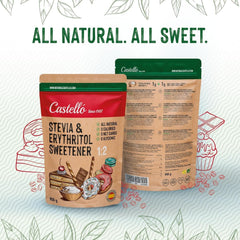 Stevia + Erythritol 1:1 Tissu doux | 1G = 1G Zucker | Ingrédients 100% naturels - 0 calories - 0 indice glycémique - Keto et Paleo - 0 hydrate de sodium net - Kein GVO - Castello depuis 1907-850 G Édulcorants Naty Shop