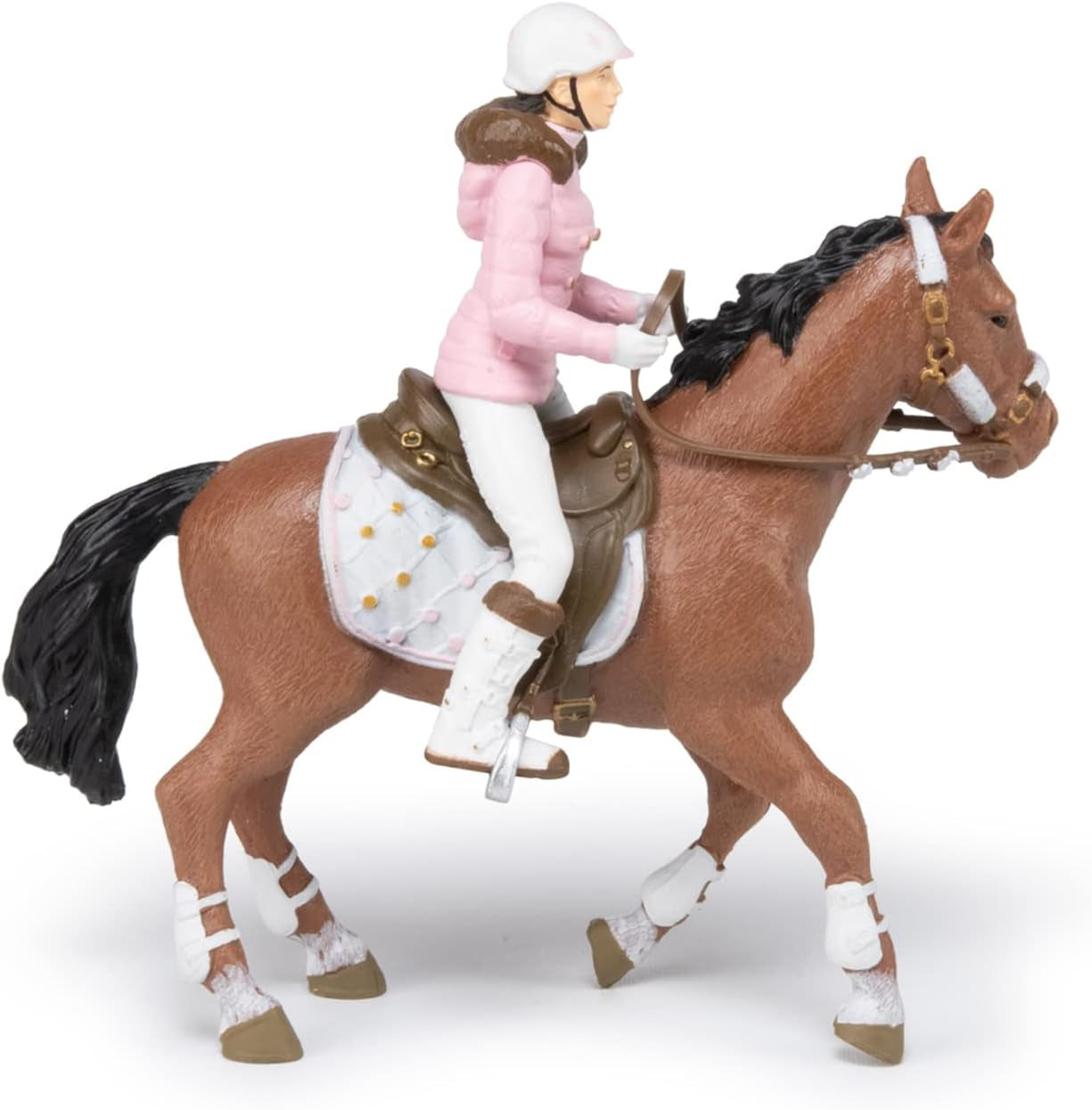 PAPO - Figurine Cheval - Rider Fashion Winter, passion de l'équitation, jouet pour enfants à partir de 3 ans. Figurines Naty Shop