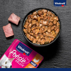 Vitakraft Poésie Délice, nourriture humide pour chat, nourriture pour chat en sauce, à la dinde, en vrac, sans sucre ni céréales ajoutés (23 x 85g)
