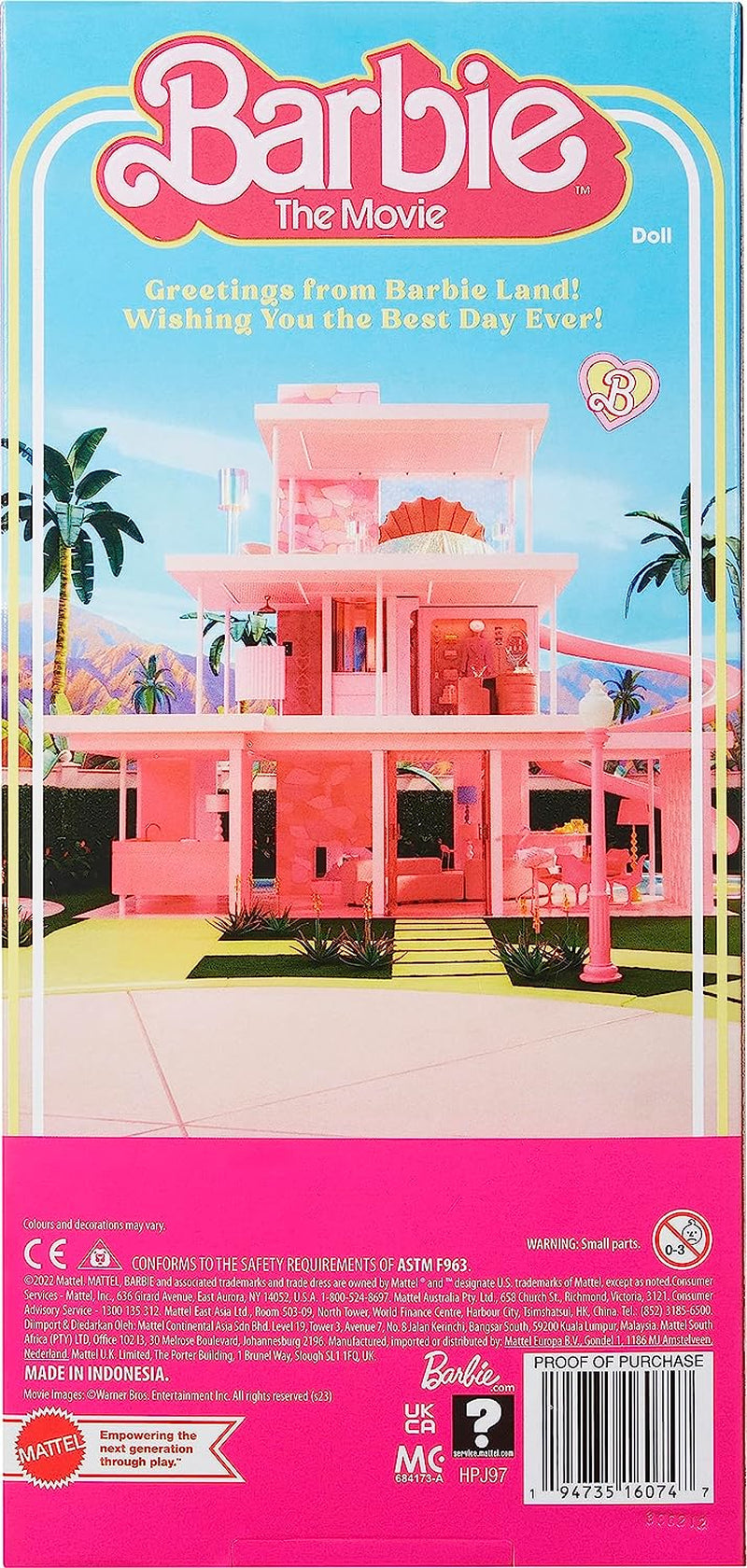 Barbie le film - Poupée fans de films, poupée Ken, poupée de collection avec planche de surf et baskets, corps mobile, cheveux blond platine, convient comme cadeau pour les enfants de 3 ans, HPJ97 Naty Shop Dolls