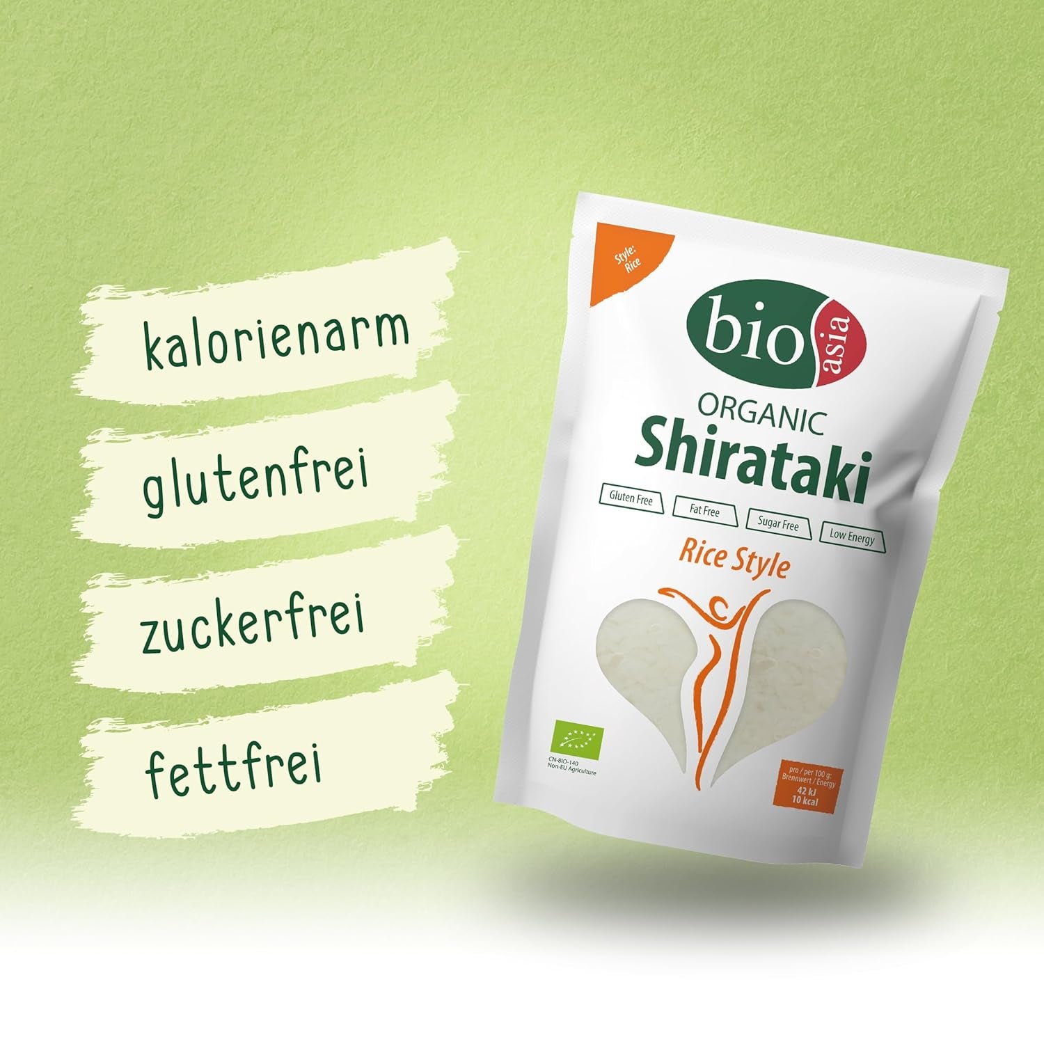 BIOASIA Riz Shirataki Bio à base de Farine de Konjac Bio - Faible en Calories - Sans Sucre, sans Graisse et sans Gluten (1 x 270g)