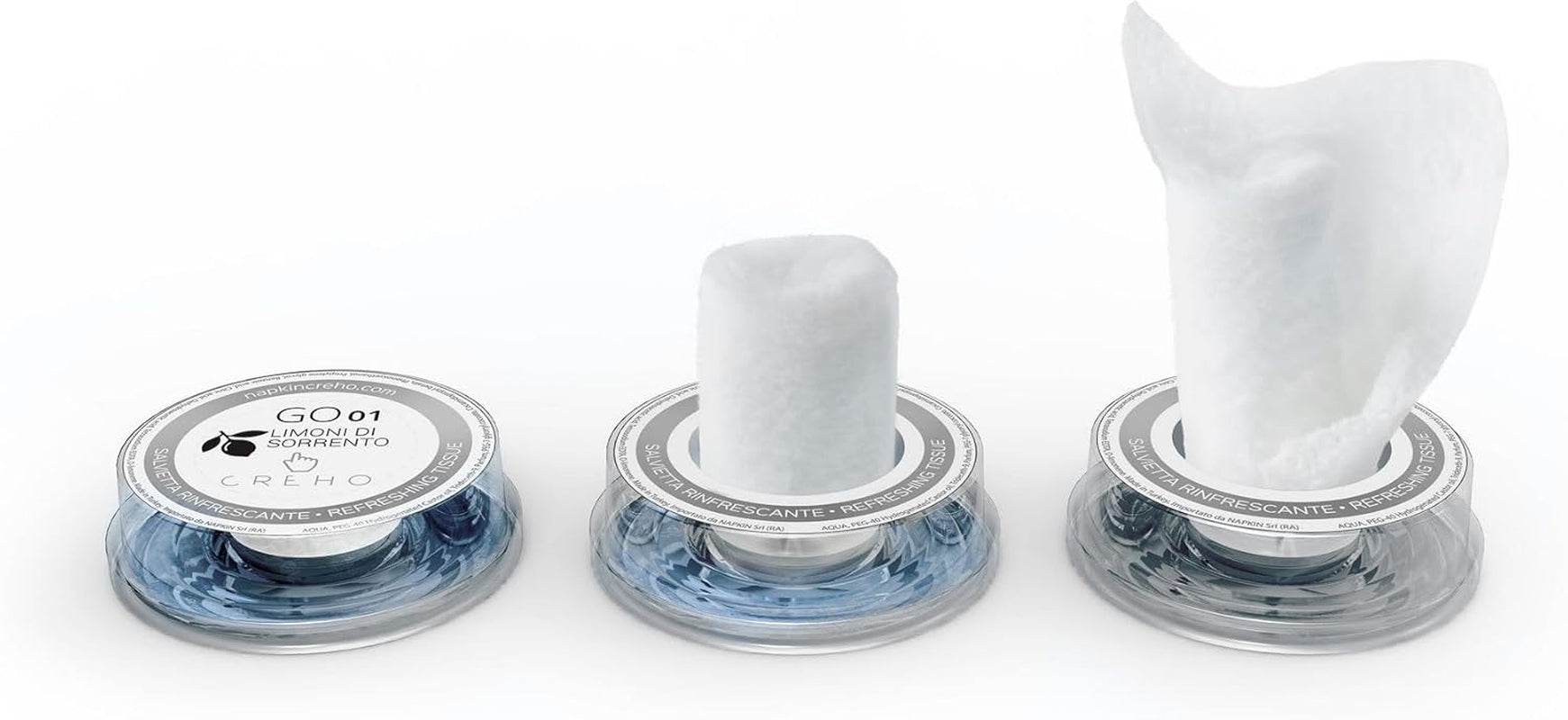 Go NPKGO00612 Lingettes nettoyantes en capsules au thé vert, viscose, blanc, paquet de 12