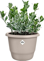 elho Amiga Round 47 - Ghiveci pentru flori pentru interior și exterior - 100% plastic reciclat - Ø 47,0 x Î 35,3 cm - Bej/Bej Ciupercă