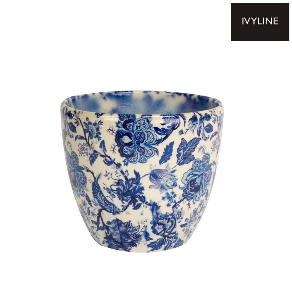 Jardinière Ivyline Monza de style vintage, bleue, diamètre 13 cm, taille universelle