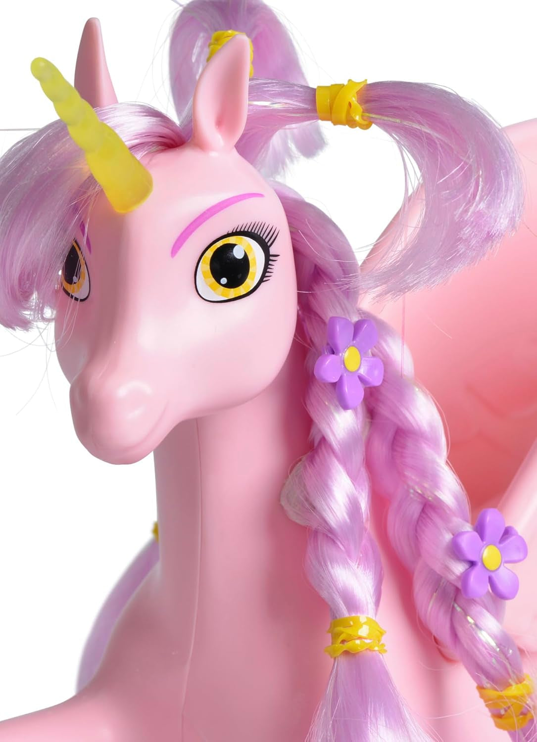 Simba 109480092 - Mia and Me Unicorn Kyara, avec ailes mobiles, pinces à cheveux et brosse coiffante, 20 cm, à partir de 3 ans, rose Naty Shop Dolls