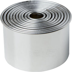 Birkmann, Easy Baking, Set de forme rotunde pentru biscuiți, format din 10 forme circulare pentru biscuiți de diferite dimensiuni, din oțel inoxidabil, Ø 1,5-7 cm, înălțime 4,5 cm, 143906