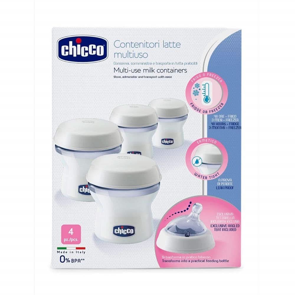Conteneur de stockage de lait Chicco Step up Neuf Incluant tétine en silicone Accessoires Alimentation et Allaitement Bebe Naty Shop