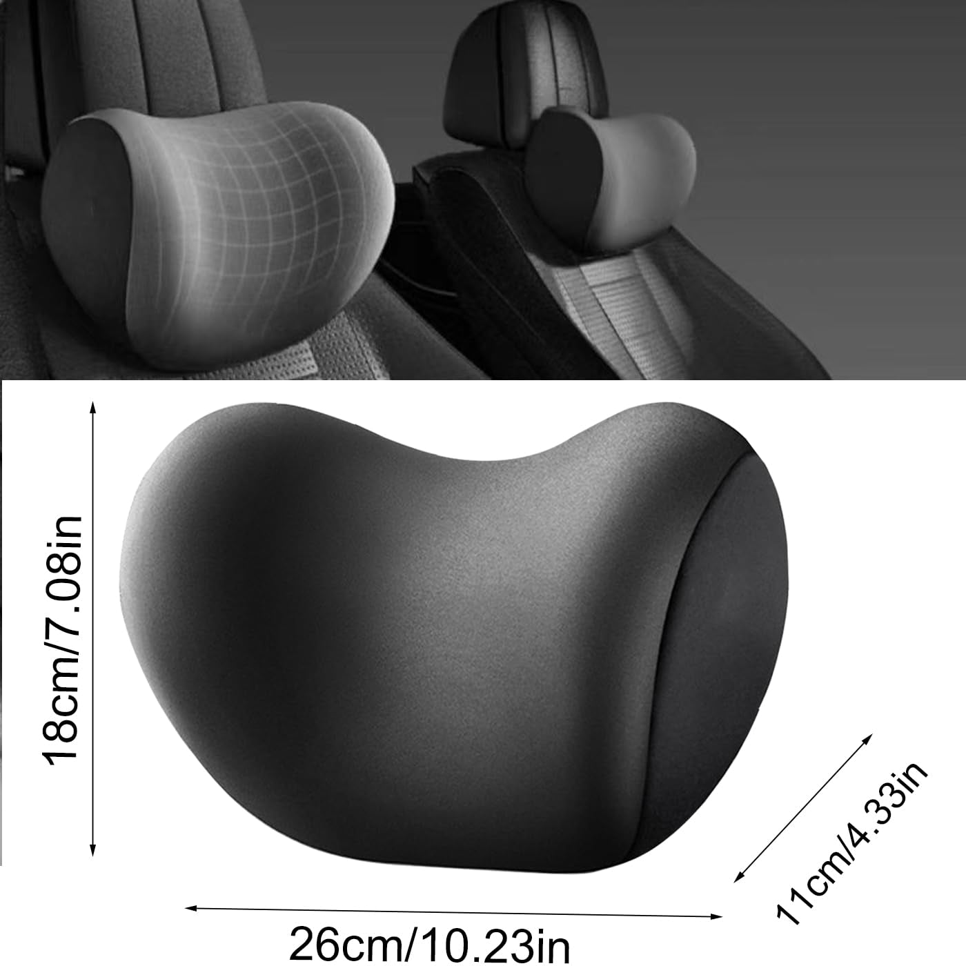 Pernă pentru gât auto, pernă pentru tetieră auto moale, pernă pentru gât auto, pernă pentru tetieră auto pernă pentru gât pernă accesoriu pernă de memorie bumbac accesoriu auto, pernă pentru tetieră pernă pentru tetieră (negru) Perne ortopedice cervicale Naty Shop