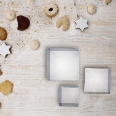 Boîte à biscuits carrée Fackelmann, acier, argent