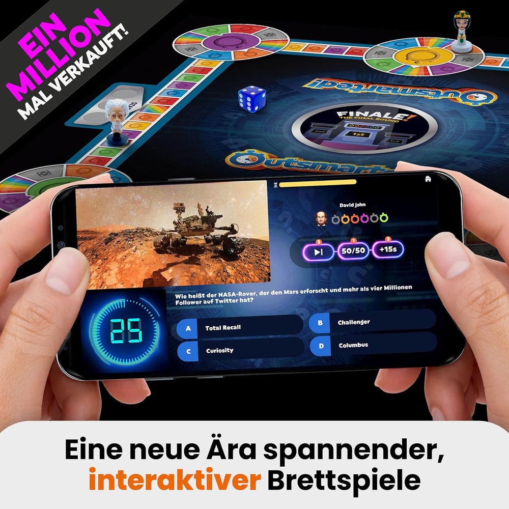 Outsmarted – Jeu de société quiz numérique | Enfants, adolescents et adultes | Soirée de jeu de nouvelle génération pour la famille et les amis | 2 à 24 joueurs | 8 ans et plus | Plus de 10 000 questions