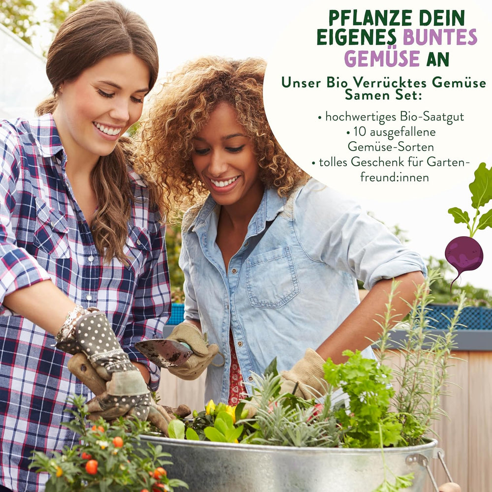 BIO Verrücktes Gemüse Samen Set I Saatgut Set Mit Besonderen Gemüsesamen I Züchte Buntes Gemüse I Mini Pflanzset I Crazy Veg I Gemüse Samen Set I Garten Anzuchtset Gemüsesamen Geschenk