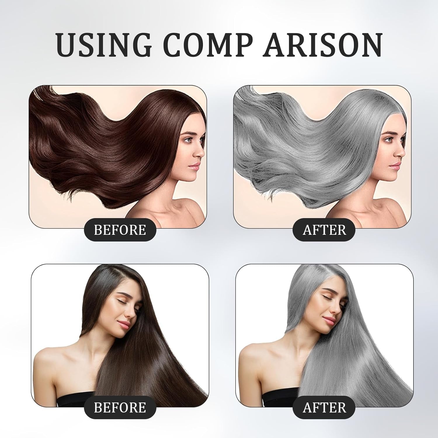 Teinture capillaire 2 en 1 gris argenté Teinture capillaire naturelle à base de plantes gris argenté pour tous les types de cheveux adaptée aux outils jetables (100 g) Naty Shop Hair Dye