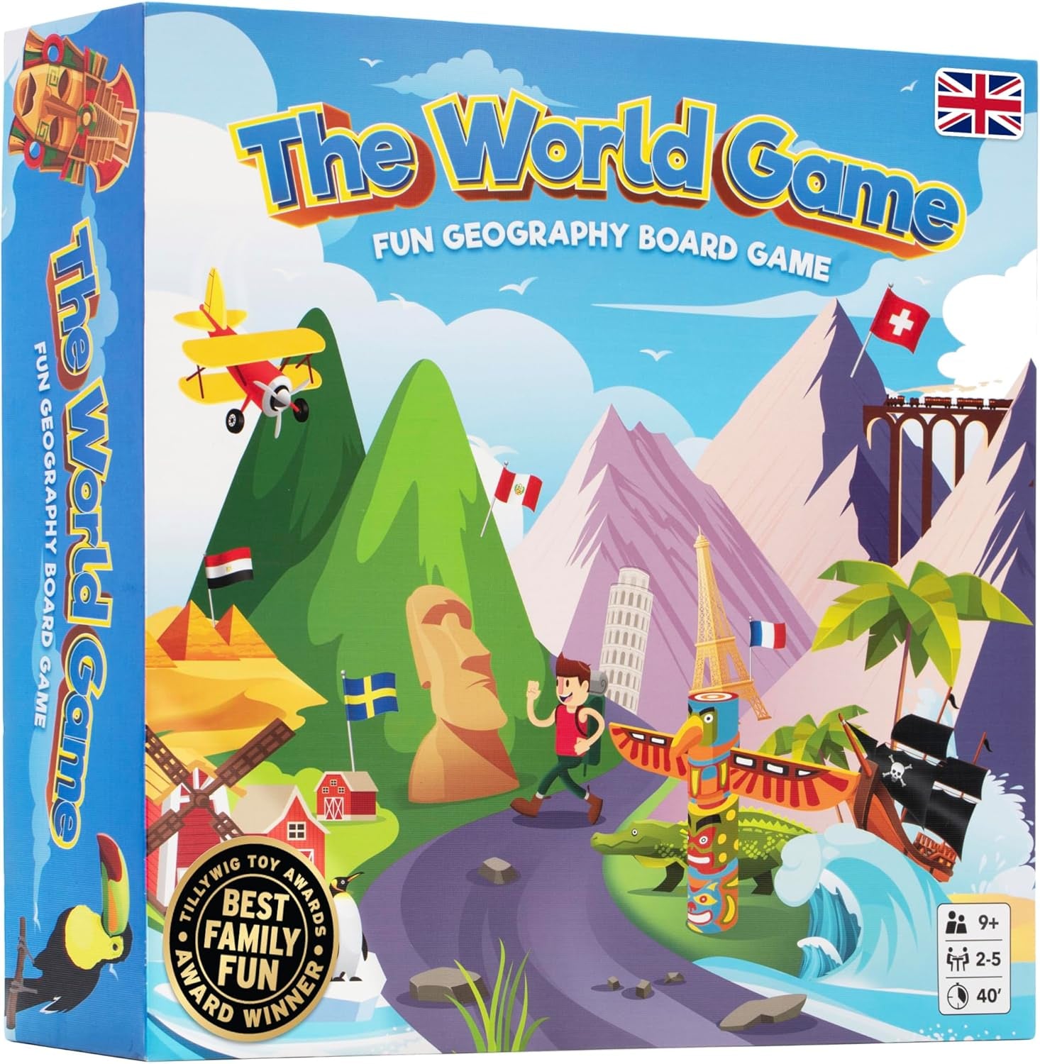 World Game - Jeu de société amusant sur la géographie - Jeu d'apprentissage du monde pour enfants et adultes - Idée cadeau sympa pour les adolescents - Allemand