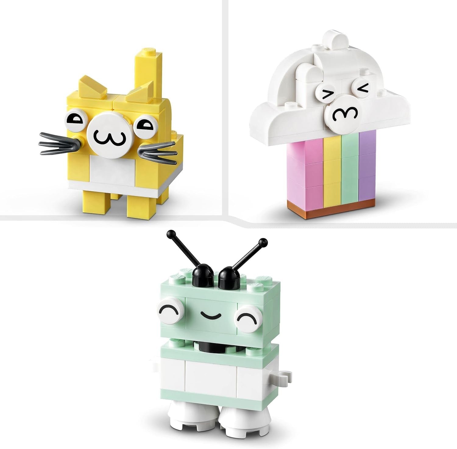 LEGO 11028 Ensemble de construction créatif pastel classique Boîte de briques, jouet de construction pour filles et garçons âgés de 5 ans et plus avec modèles ; glace, dinosaure, chat et plus encore Jeux de construction Besuche an LEGO-Store