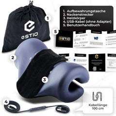 Întinzător de gât cu căldură, Întinzător de gât pentru dureri de gât, Întinzător de gât împotriva durerilor de cap, Gât înnorat pentru întinderea gâtului, Ortopedie Perne ortopedice cervicale Naty Shop