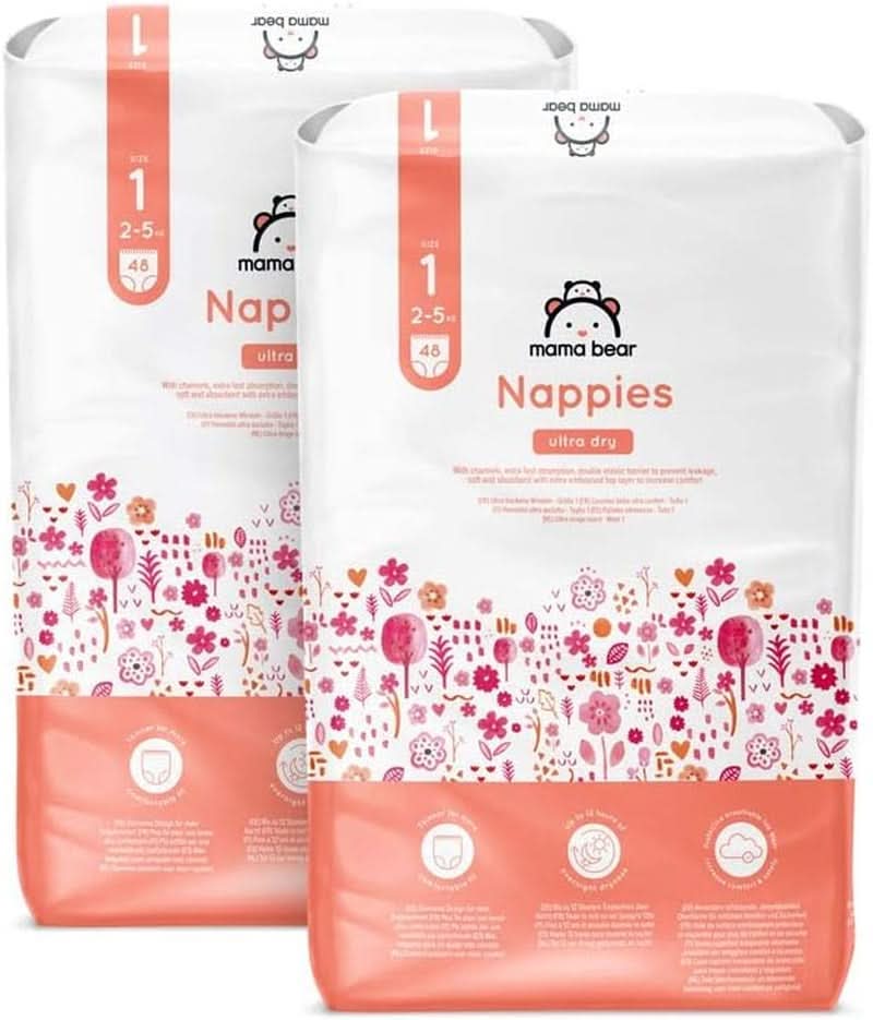 Scutece Mama Bear Ultra Dry, diverse marimi si cantitati Mama si Copilul Naty Shop 1 (2-5 Kg) Pachet lunar