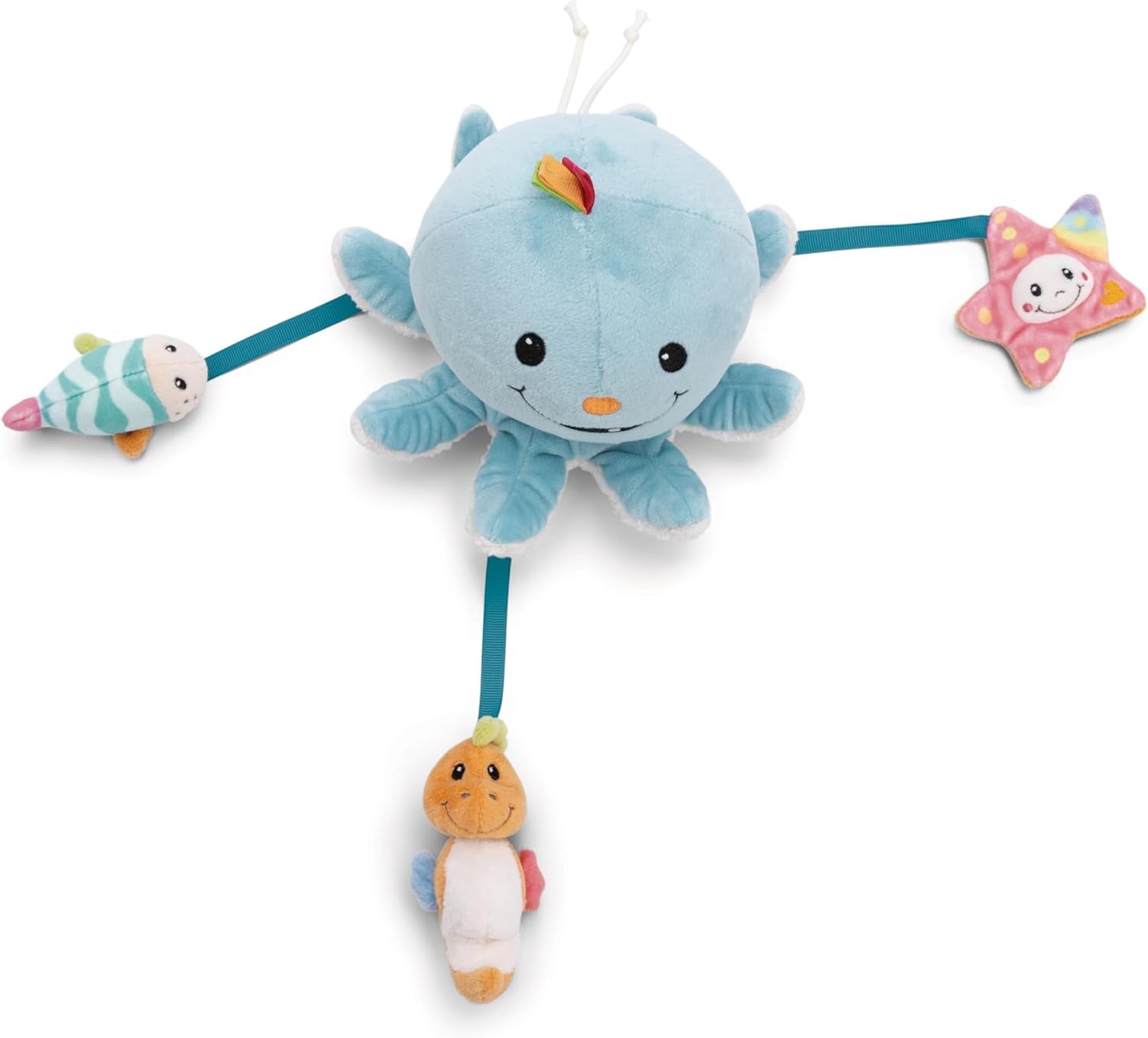 Jouet de bain Octily 18x14cm avec. 3 figurines dans un coffret cadeau 23,5x17x13,5cm bleu - jouet avec éléments de préhension - jouet de bain pour enfants pour attraper et jouer Baby Toys Naty Shop