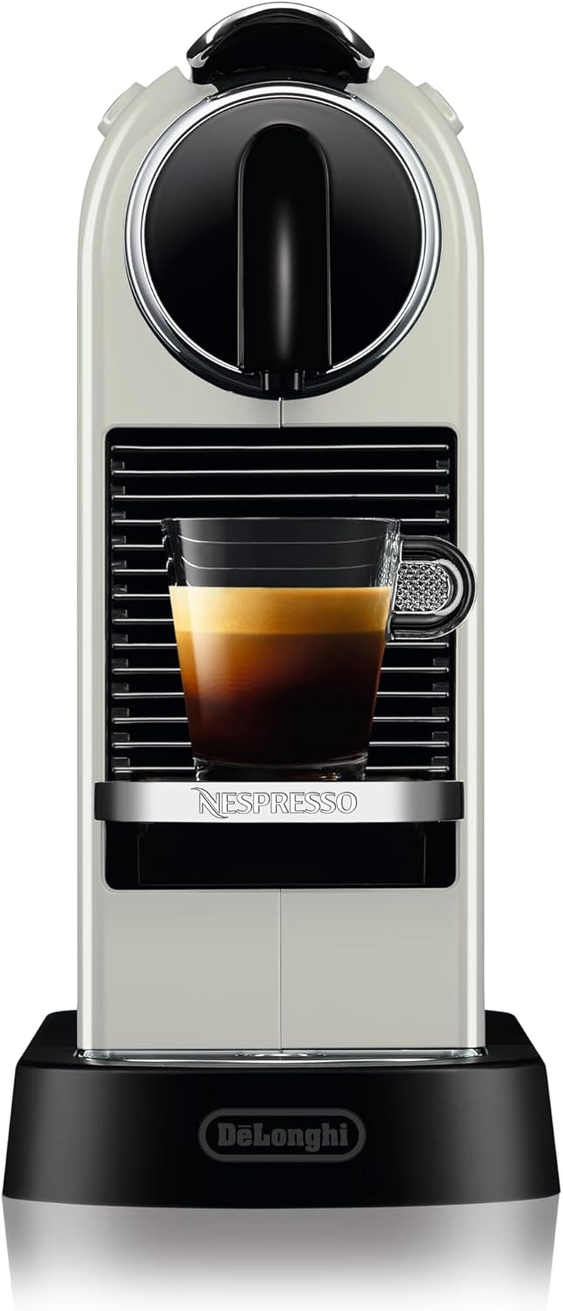 Nespresso EN167.W Machine à expresso à capsules Citiz, pompe haute pression et contrôle idéal de la température, sans Aeroccino (mousseur à lait), fonction économie d'énergie, 1260 W, blanc crème, 37,4 x 11,9 x 25,5 cm