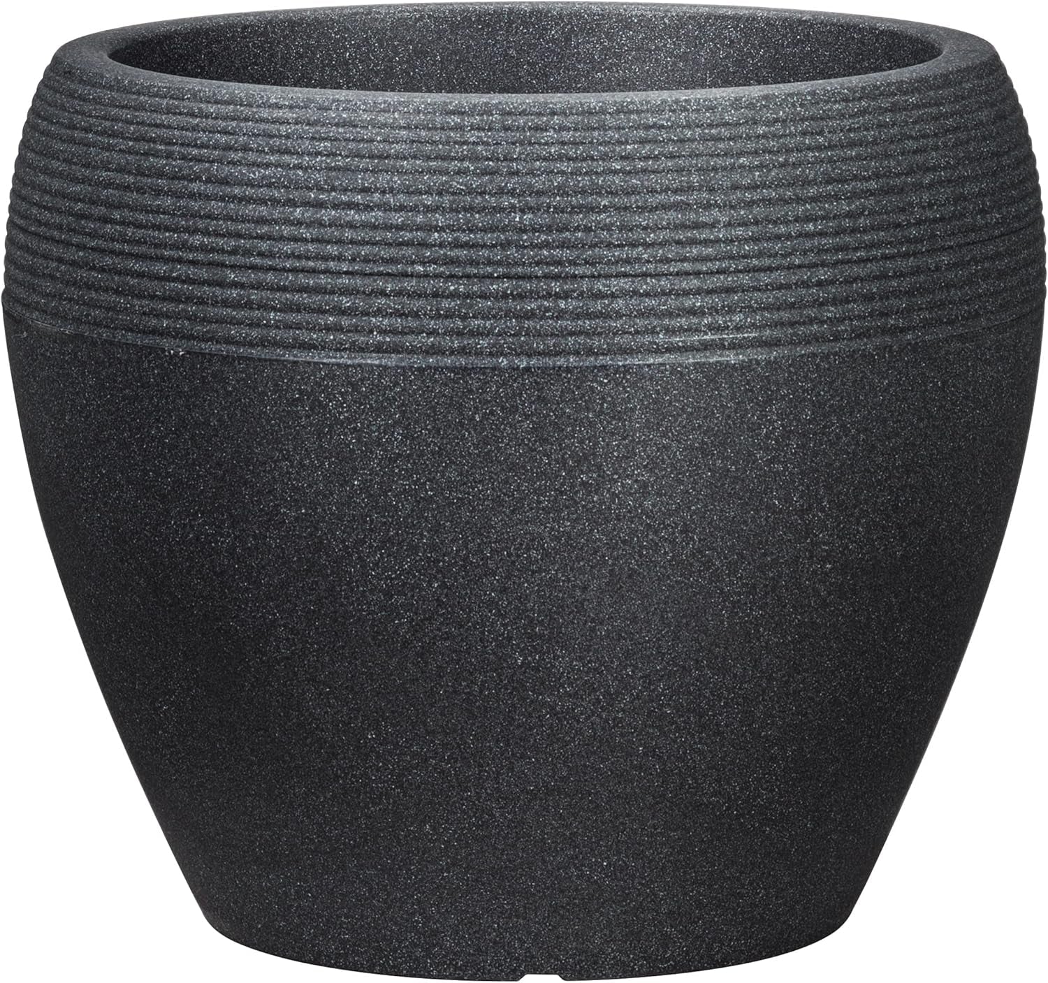 Scheurich Lineo, jardinière en plastique, granit noir, diamètre 30 cm, hauteur 24,1 cm, volume 11 l.