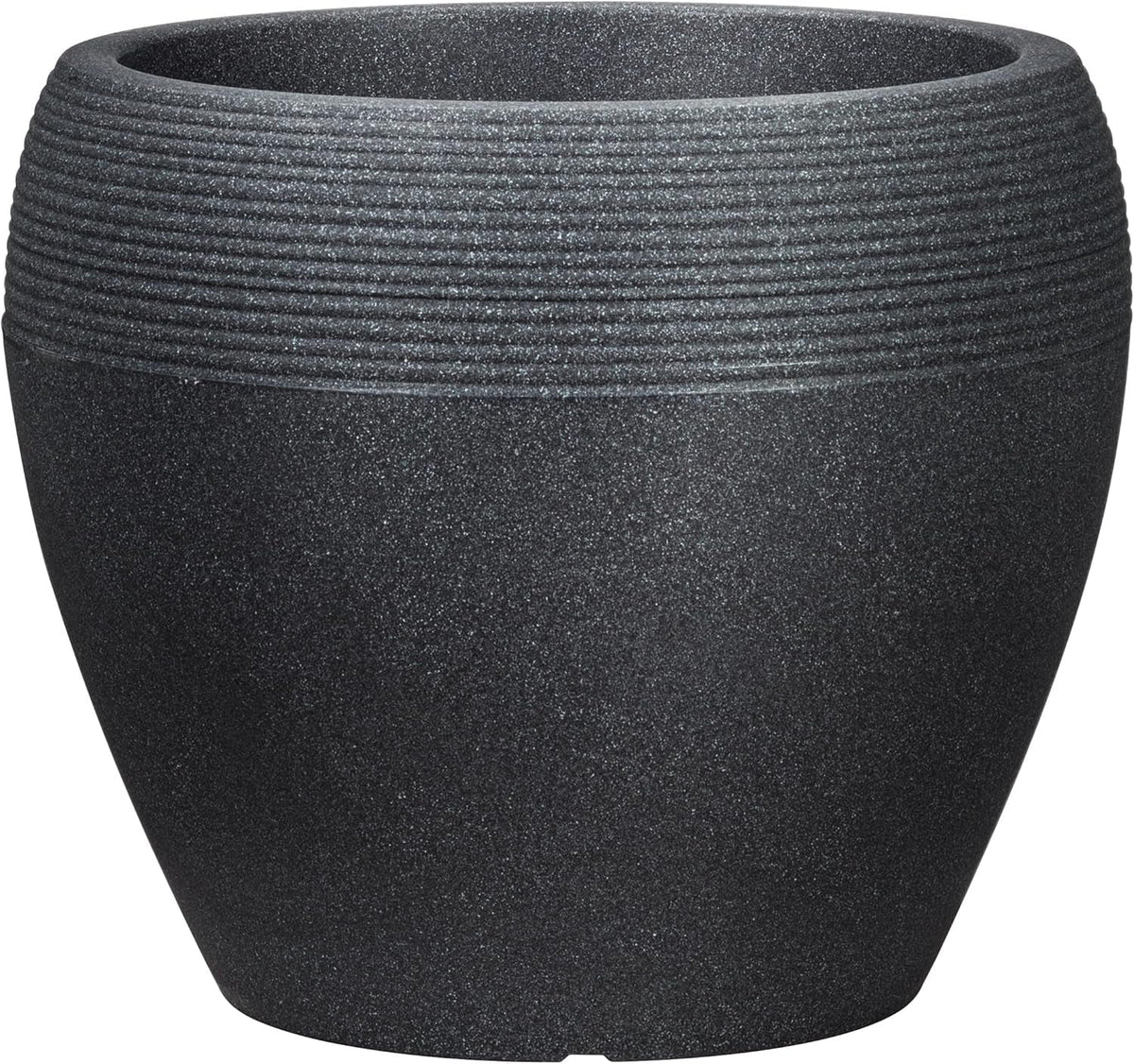 Scheurich Lineo, jardinière en plastique, granit noir, diamètre 30 cm, hauteur 24,1 cm, volume 11 l.