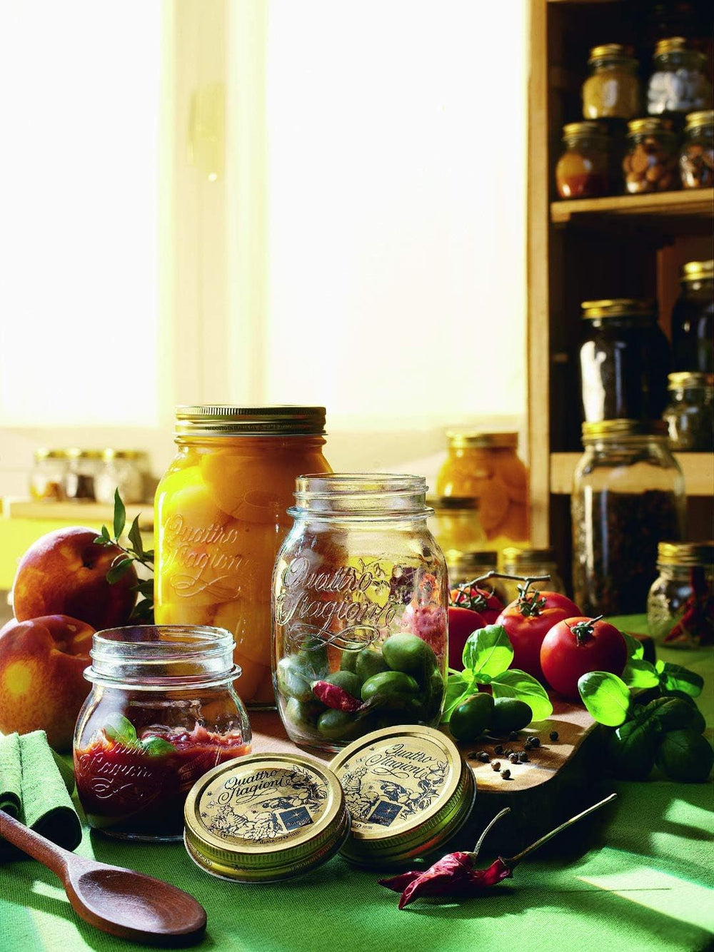 Pot de conservation Bormioli QUATTRO STAGIONI 1 litre (pack de 2) Boîtes de conservation alimentaire Naty Shop