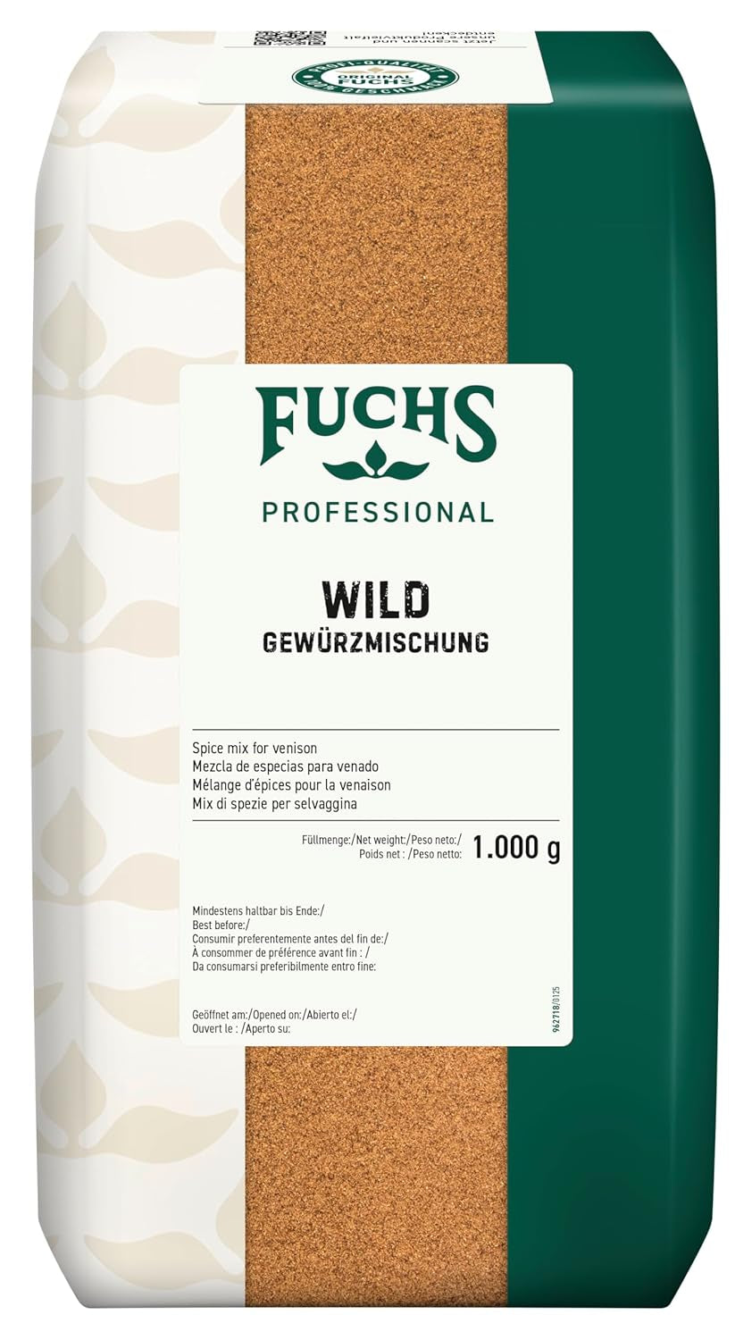 Fuchs Professional - Wildgewürz | Zum Würzen von allerre Wildgerichten et dunklen Saucen | Qualité professionnelle pour les grossistes et la gastronomie | Sac recyclable de 1 kg