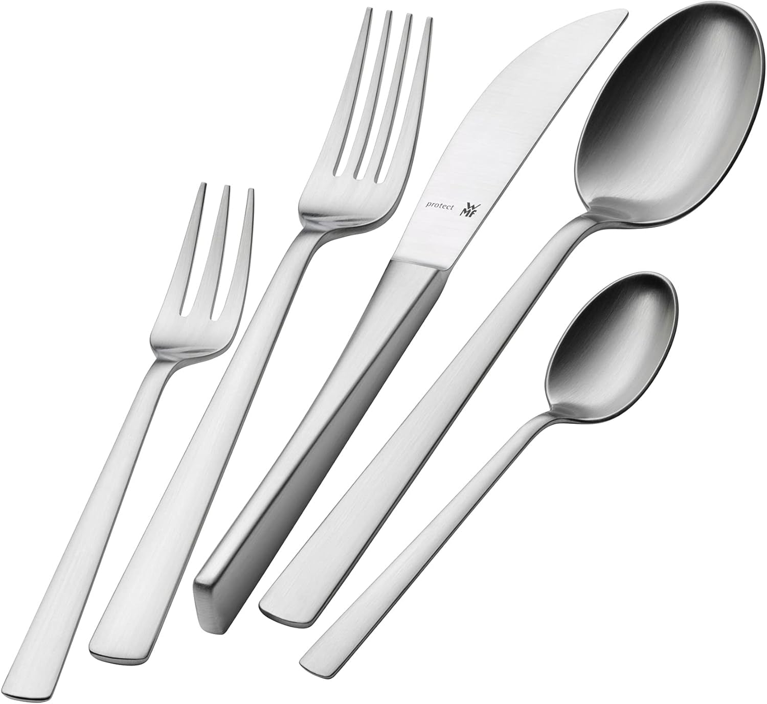 WMF Corvo Besteck Set 12 Personen, 66 Teilig, 60 Teile Mit Servierbesteck, Hohlheftmesser, Cromargan Protect Mattiert, Kratzbeständig, Spülmaschinenfest Kitchen Naty Shop