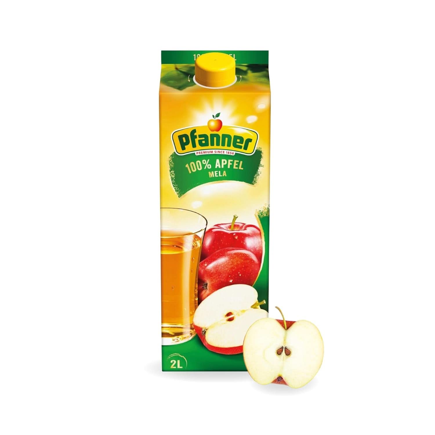 Pfanner Jus de pomme trouble 100% naturel (1 x 2 litres) - Pommes directement pressées - Jus de fruits sans sucre ajouté Boissons sans alcool Naty Shop 2 litres Pommes