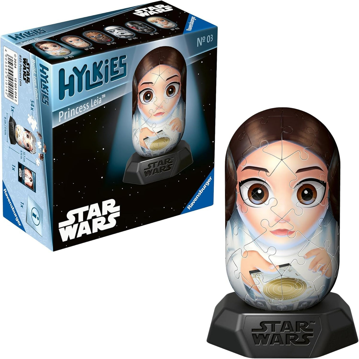 Ravensburger Hylkies : Figurines à collectionner Star Wars DIY - Figure #03 - Princesse Leia - Construire, tomber amoureuse, collectionner - Mini figurines de fans de Star Wars Figurines d'action Naty Shop Princesse Leia