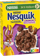 Nestlé NESQUIK Brownie croquant, céréales de petit-déjeuner croquantes avec pépites de chocolat et forme innovante pour plus de croquant, paquet de 7 (7 x 300 g)