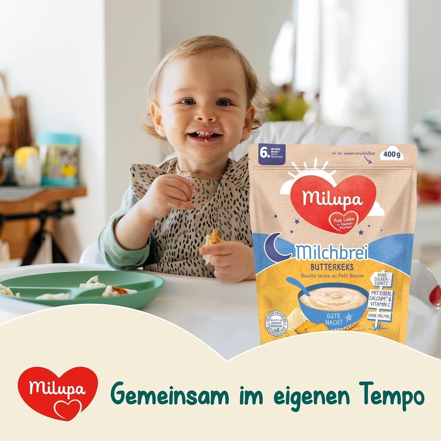 Milupa Milk Porridge Butter Biscuit - Porridge pour enfants sans huile de palme Mère et Enfant Naty Shop