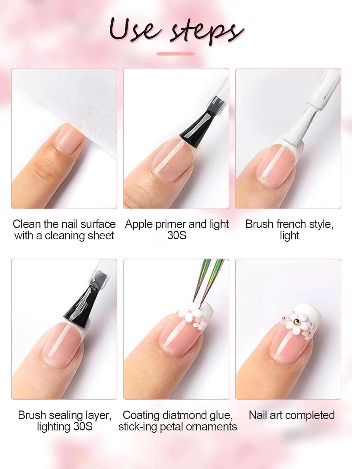 Kalolary Breloques pour nail art en forme de fleurs en acrylique 3D pour ongles, cinq pétales, ornements floraux, pierres précieuses, strass, perles métalliques mélangées pour bricolage, conception de nail art, fabrication de bijoux (2 boîtes)