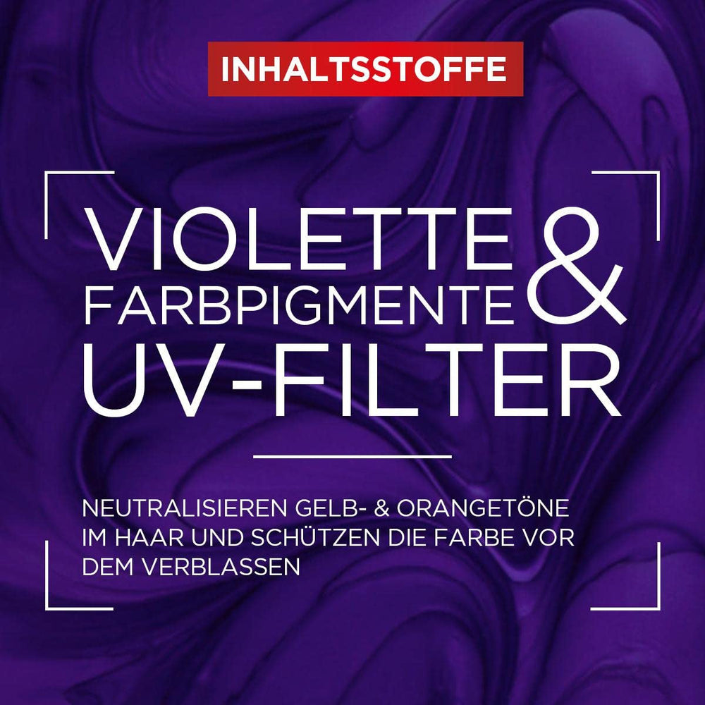 L'Oréal Paris Masque capillaire Elvital pour cheveux blonds, méchés, gris, neutralise les tons jaunes, Color Glanz Purple Deep Mask contre les tons jaunes, 1 x 250 ml Masque capillaire Naty Shop