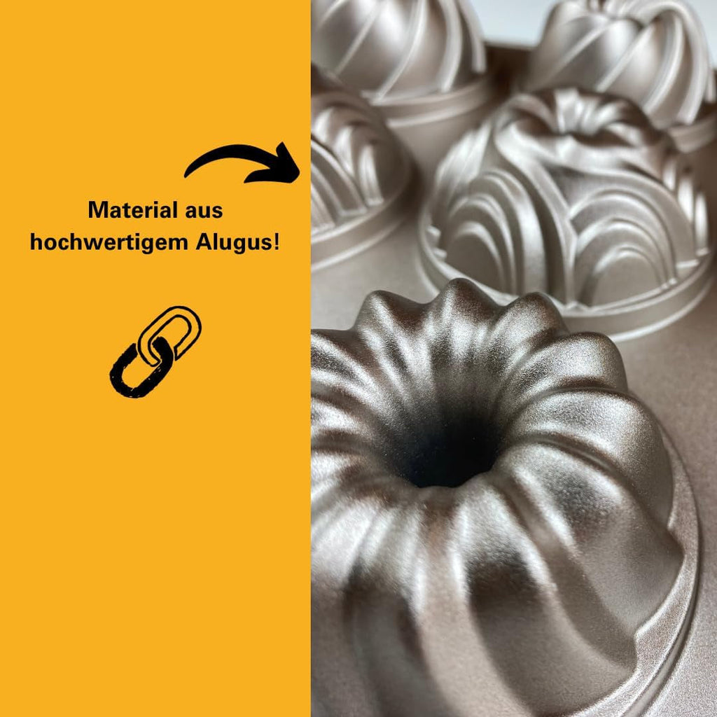 Birkmann, Contoura, Gugelhupfblech Violet, Backform Aus Aluguss, Mit Antihaftbeschichtung Und Rezept, 887077 Matrite si tavi pentru copt Naty Shop