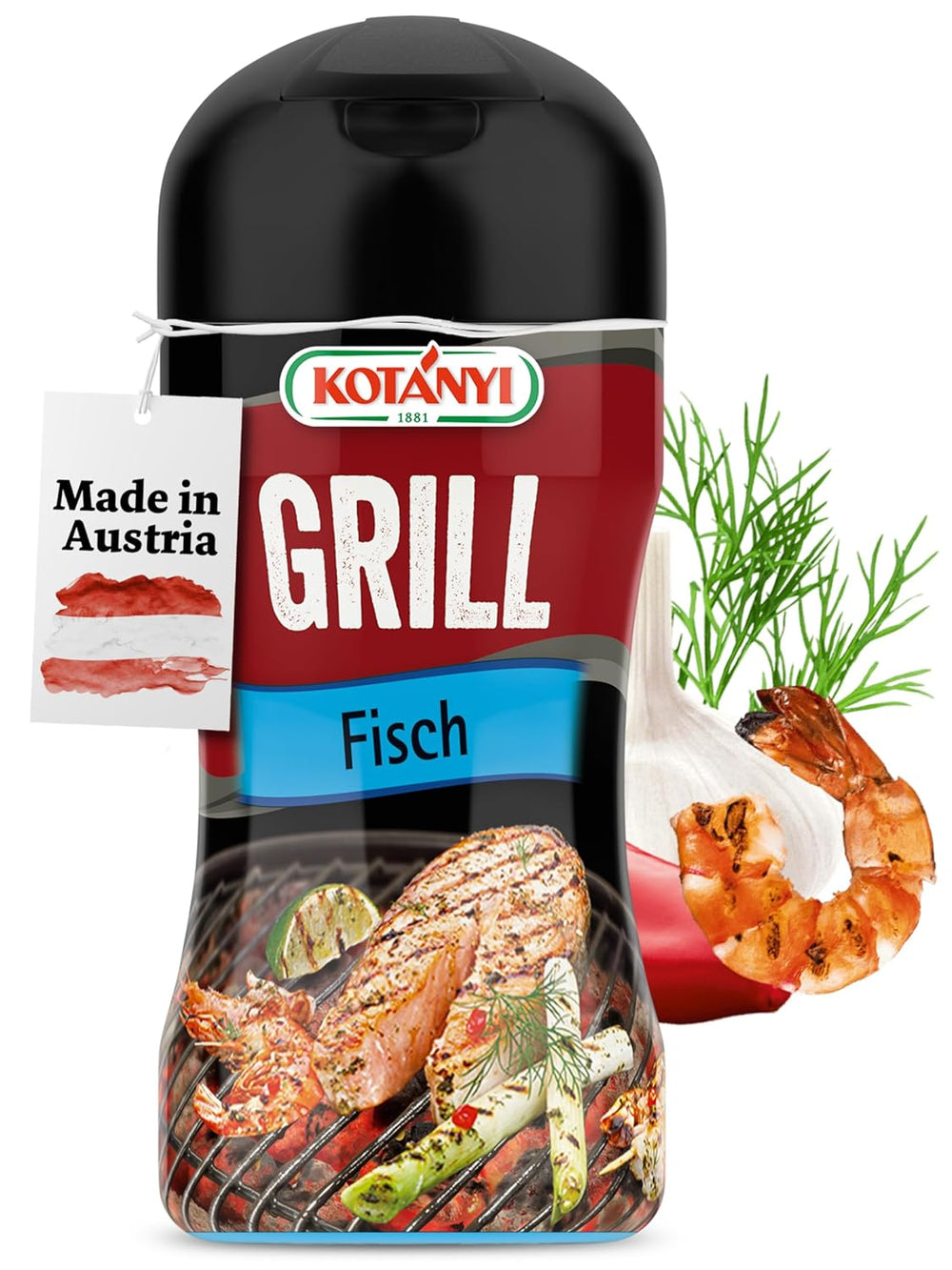 KOTÁNYI Grill Fisch Grillgewürz 80g - Gewürz für Fisch & Meeresfrüchte - Marinade für jede Fischart - Gewürzmischung zum Grillen - [Jetzt für die nächste Grillfeier bestellen!]