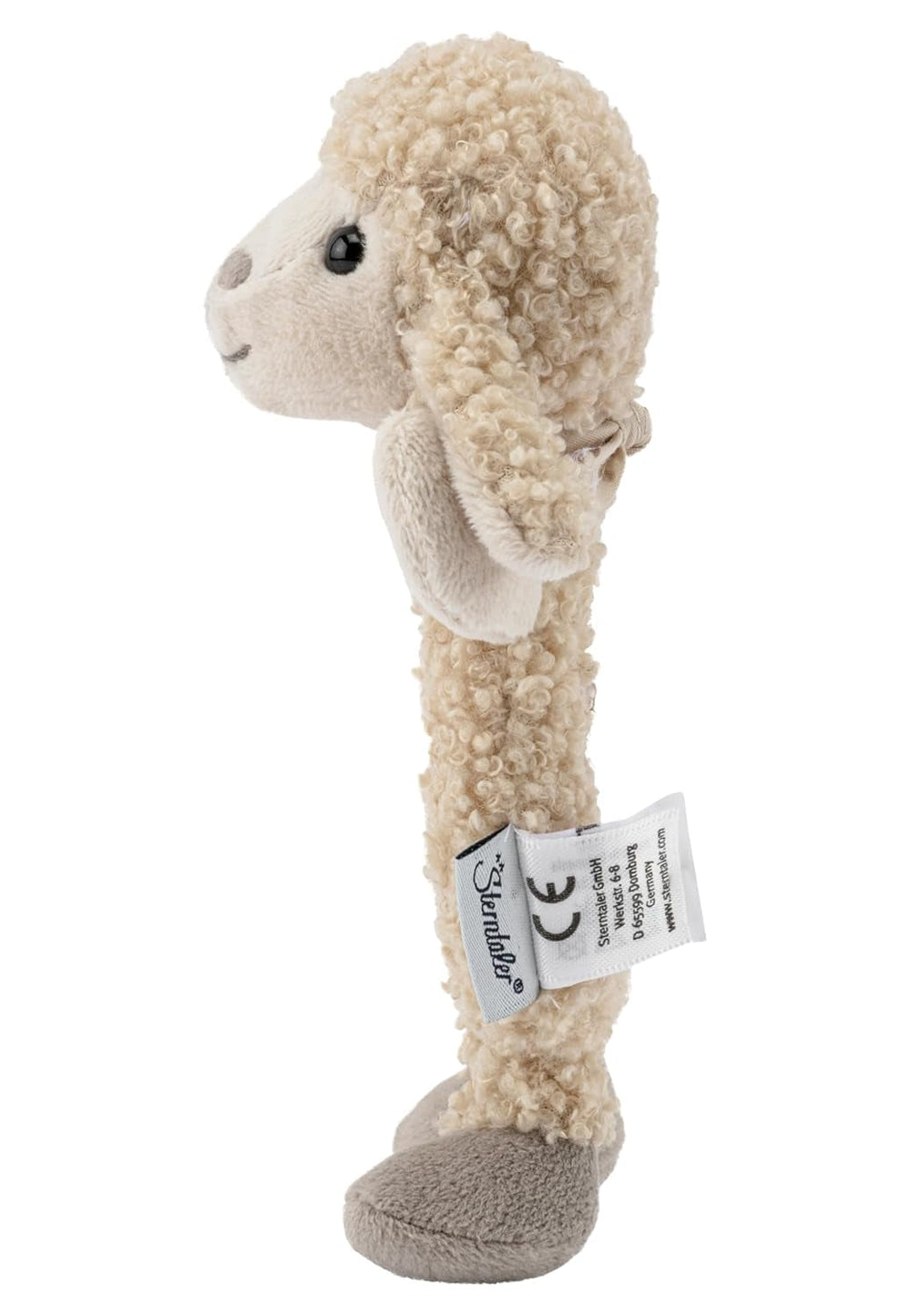 Flocke Sheep Sterntaler Catch Toy - jouet d'activité motrice pour hochet, toucher et jouer - peluche pour bébés et enfants avec le hochet comme ami fidèle - jouet pour bébé en tissu doux de couleur sable Baby Toys Naty Shop