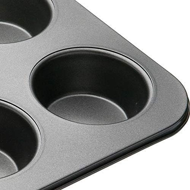 Masterclass Tiefes Muffinblech/Yorkshire Puddingform, 6-Loch-Form Mit PTFE-, PFOA- Und Bpa-Freier Antihaftbeschichtung, Robuster 1 Mm Kohlenstoffstahl, Grau, 35 X 26 Cm Matrite si tavi pentru copt Naty Shop
